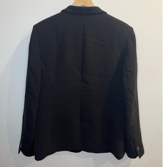 Talbots Womens Black White Micro PolkaDot 3 Button Blazer Jacket Size 14 Vintage - Picture 3 of 9